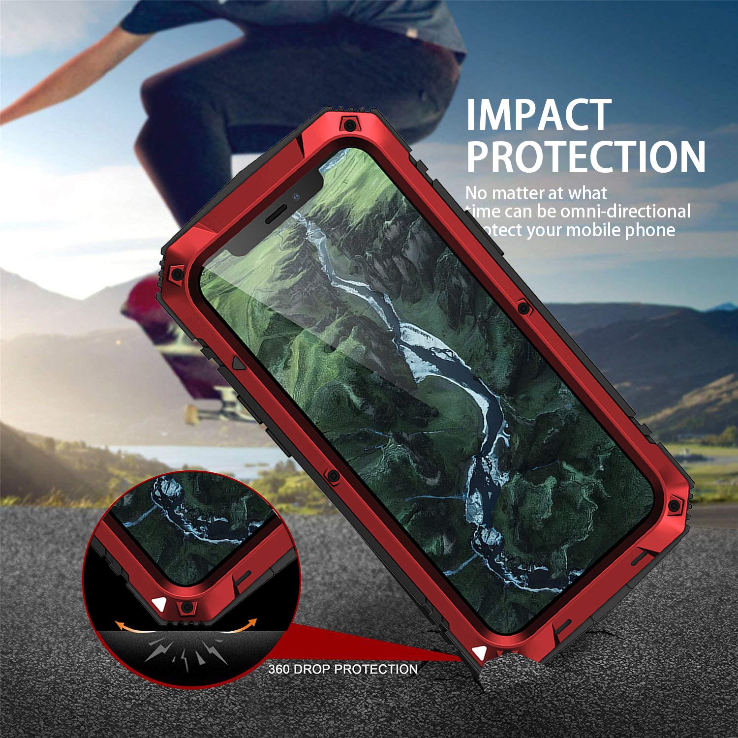 **Military Rugged Shockproof Heavy Duty Case with Built-in Stand & Screen Protector for iPhone 12 Mini 5.4