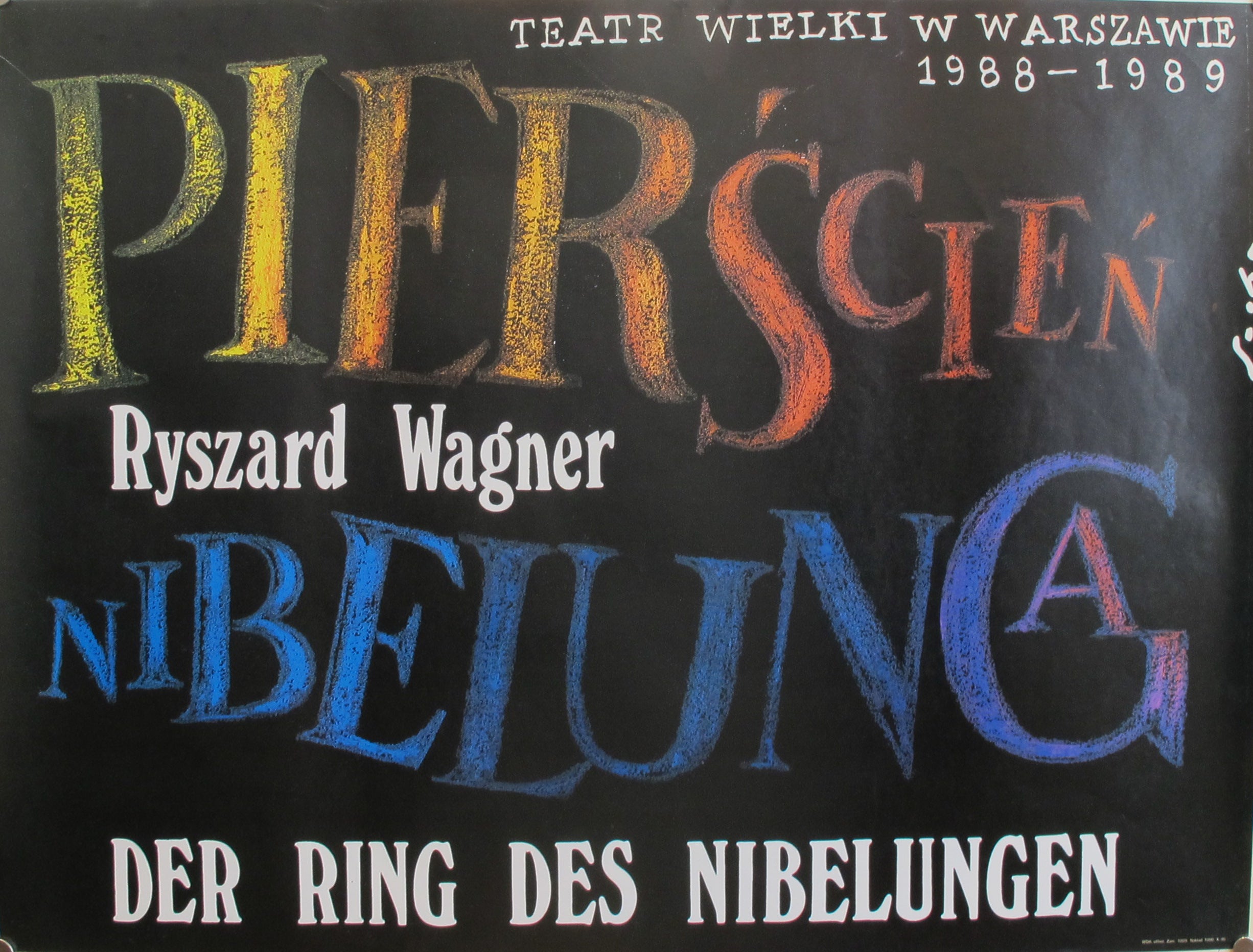 Vintage 1989 Original Polish Opera Poster - Der Ring by Richard Wagner - Perfect for Theater Lovers, Collectors & Home Decor