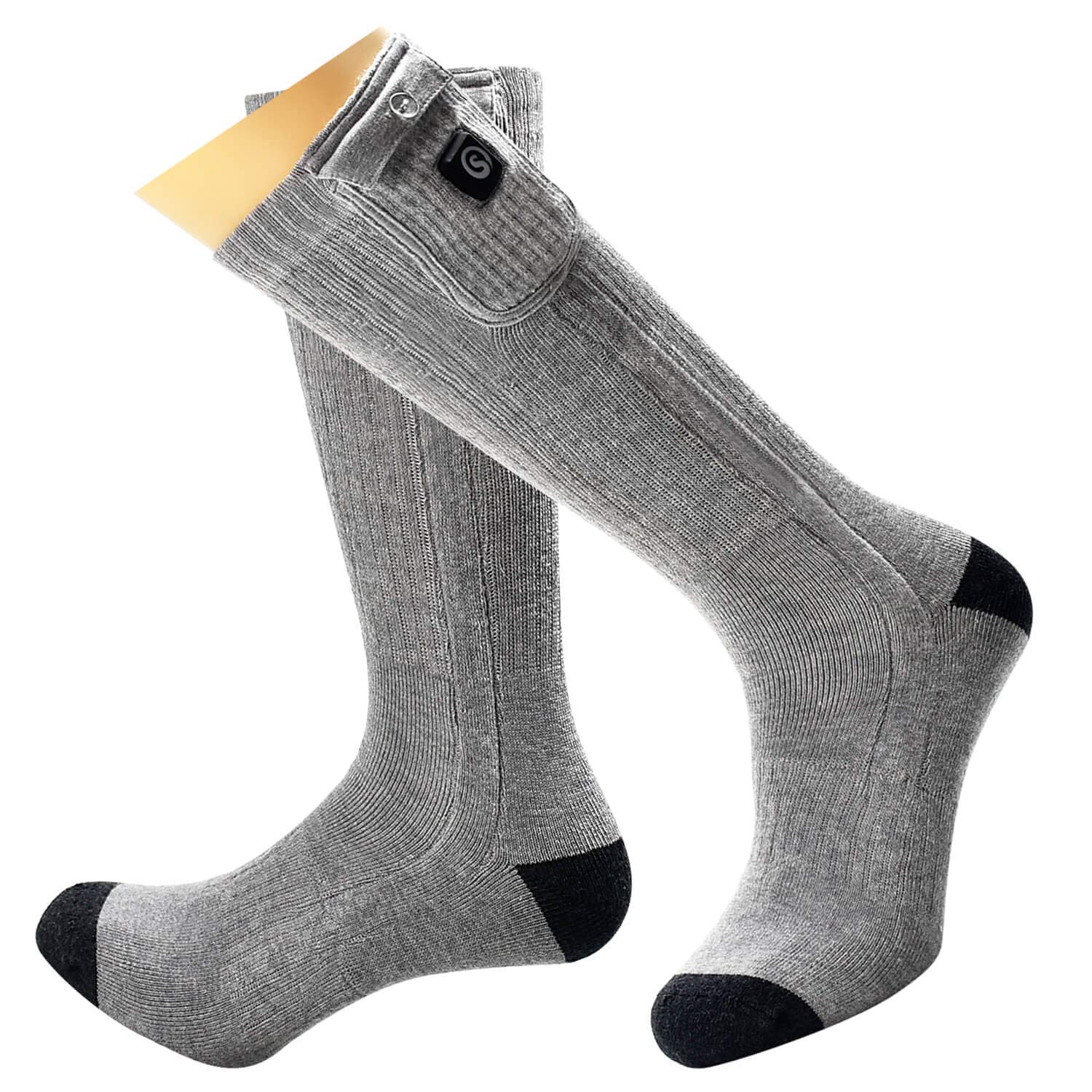 SNOW DEER 7.4V Rechargeable Battery Heated Socks for Men & Women - Electric Warming Socks for Hunting, Fishing, Camping, Hiking, Motorcycle & Ski - Winter Foot Warmer for Cold Weather Outdoor Activities