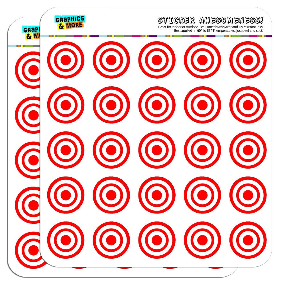 Target Sniper Scope Bullseye 1 Inch Planner Stickers for Scrapbooking & Crafting - Opaque Decorative Stickers for Bullet Journals, Calendars, DIY Projects