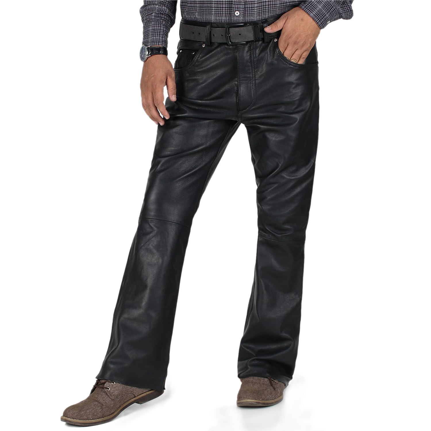 Laverapelle Men's Genuine Lambskin Leather Pants - Slim Fit Black Leather Jeans for Motorcycle Riding & Night Out | Premium Quality 2304004