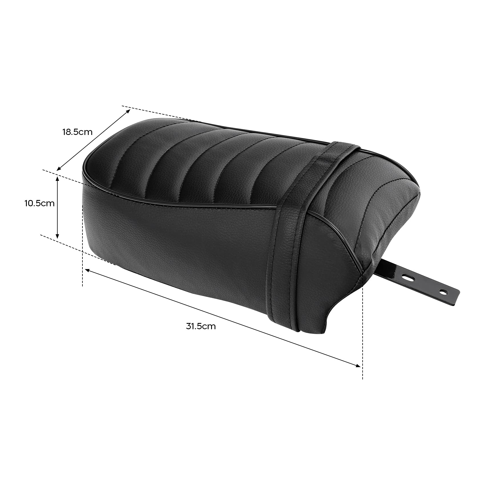 TCT-MOTORPARTS Rear Passenger Seat Pillion Pad for Harley Sportster Iron 883 XL883N (2016-2022) & Iron 1200 XL1200NS (2018-2022) - Black Comfort Cushion for Two-Up Riding, Long Distance Cruising and Weekend Getaways