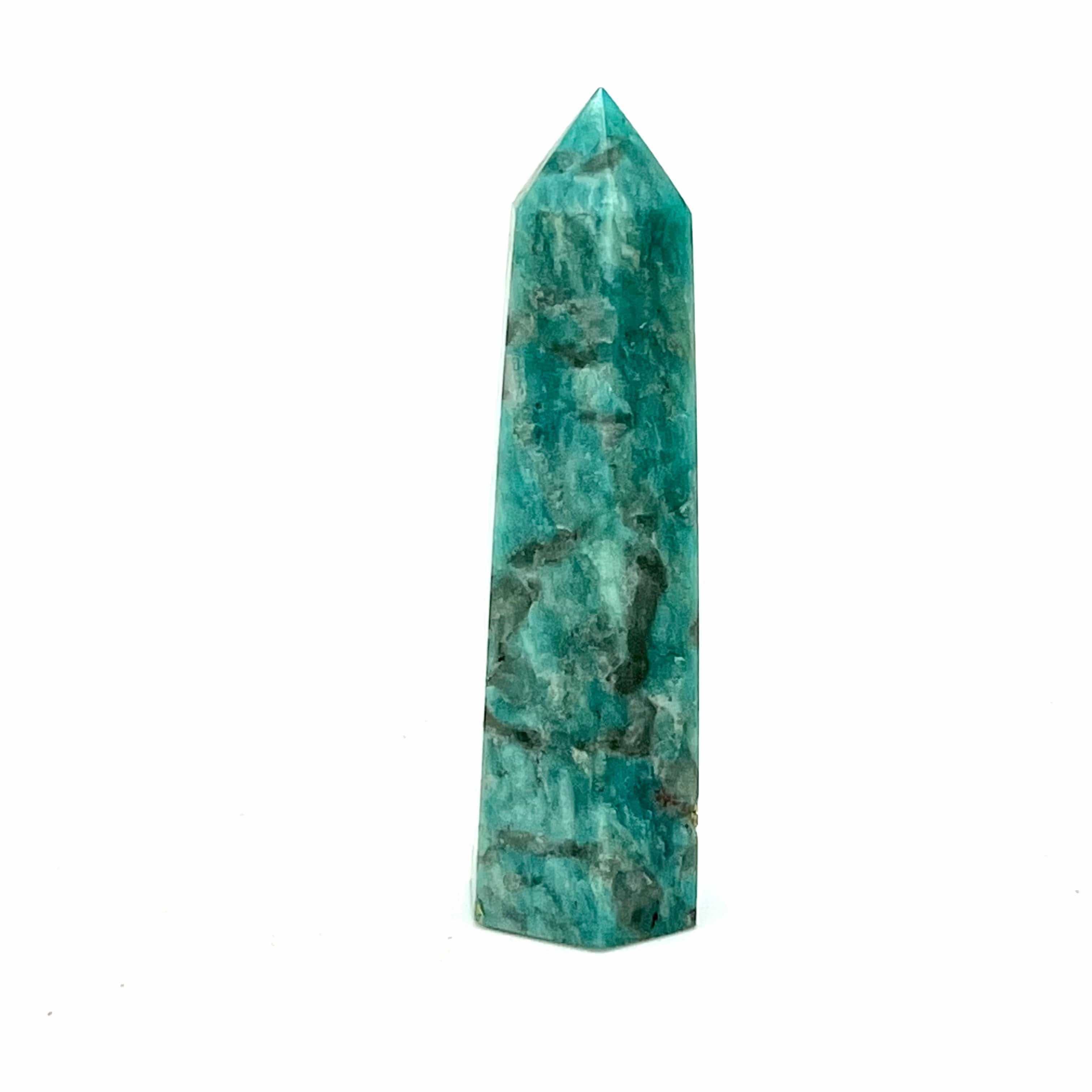 Amazonite Crystal Healing Stone - Polished Tower Point for Meditation, Reiki, and Home Decor | Natural Gemstone for Positive Energy & Spiritual Growth