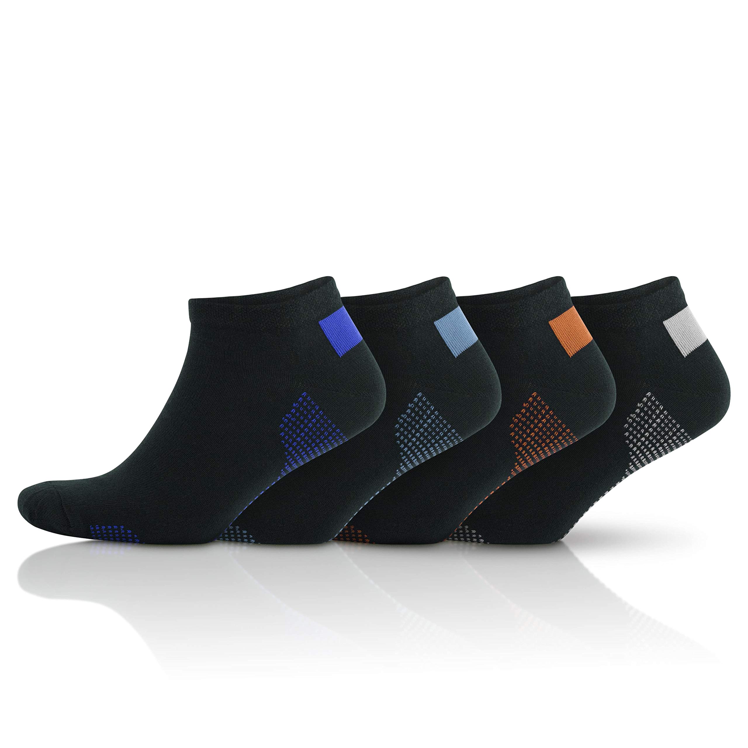GoWith 4 Pairs Men's Cotton Ankle Socks - Athletic Low-Cut No-Show Socks for Running, Gym & Casual Wear - Breathable Soft Sneaker Socks for Everyday Comfort