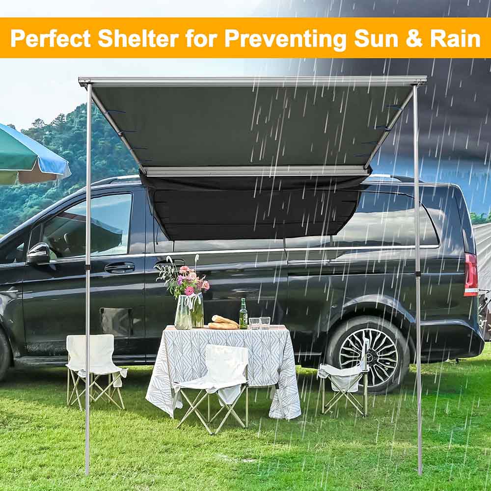 6.5' x 7.7' Car Awning Canopy - UV50+ Protection & Waterproof PU 2000mm - Perfect for Outdoor Parking, Camping, and Picnic Shelter - TheLAShop