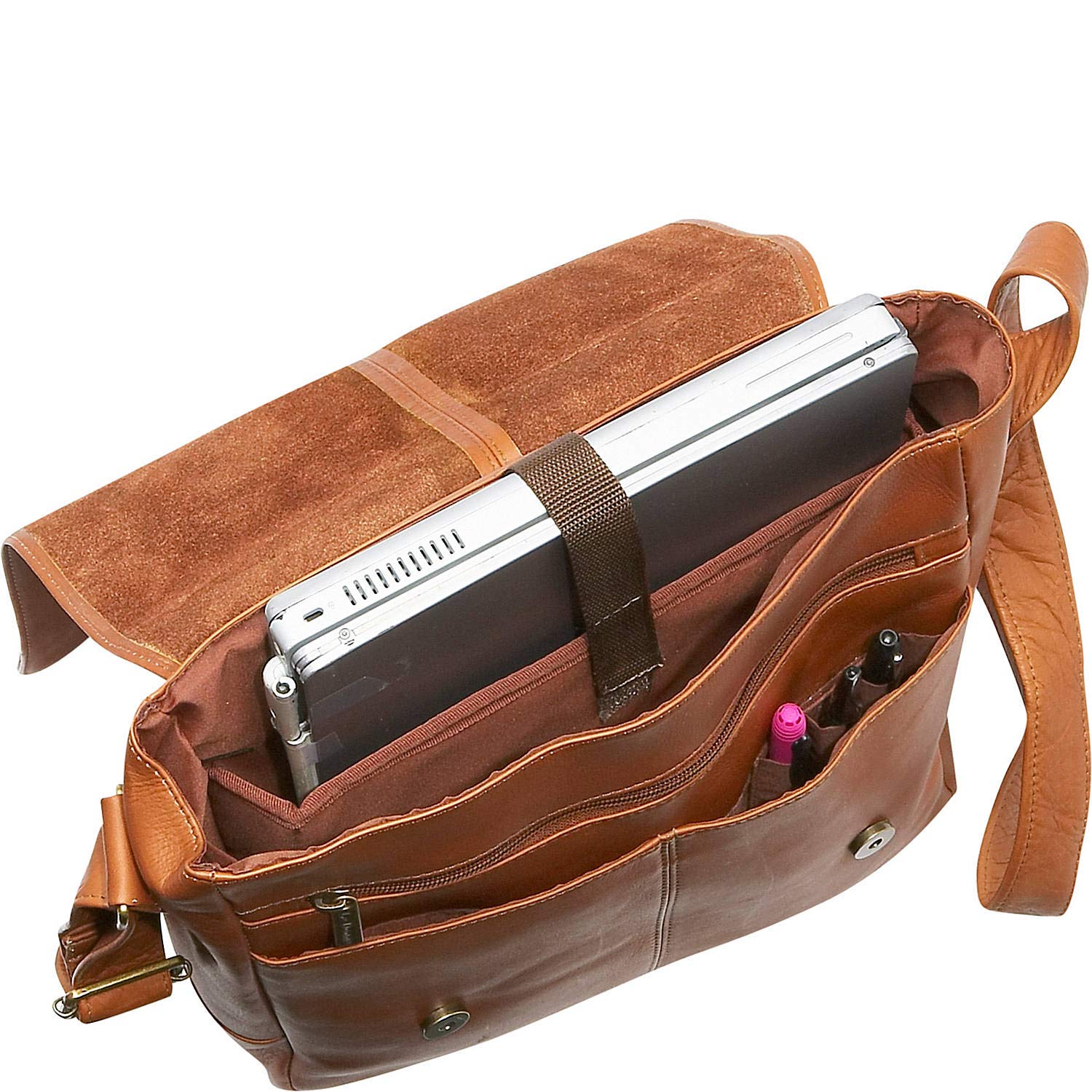 Premium Full-Grain Colombian Vaquetta Leather Laptop Messenger Bag for Women - 14