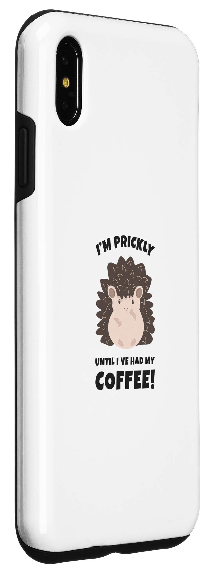 Cute Hedgehog Phone Case for iPhone XS Max - Animal Lover Protective Cover for Coffee Enthusiasts | Perfect Gift for Hedgehog Fans, Office & Daily Use
