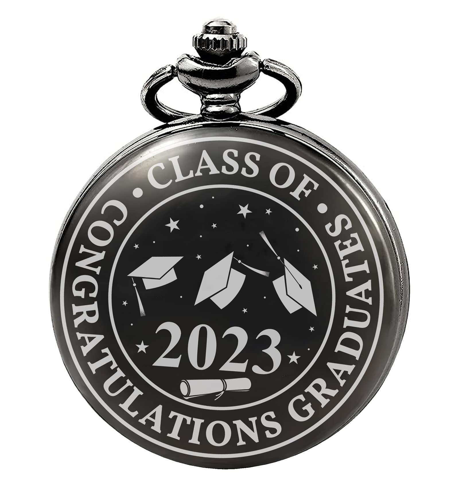 2023 Graduation Pocket Watch for Men & Women - Engraved 'Class of 2023' & 'You Did It' Design - Quartz Movement with Chain & Gift Box - Perfect Graduation Gift for Students, Friends & Family - Ideal for Commencement Ceremonies, Alumni Reunions & Keepsake Collections