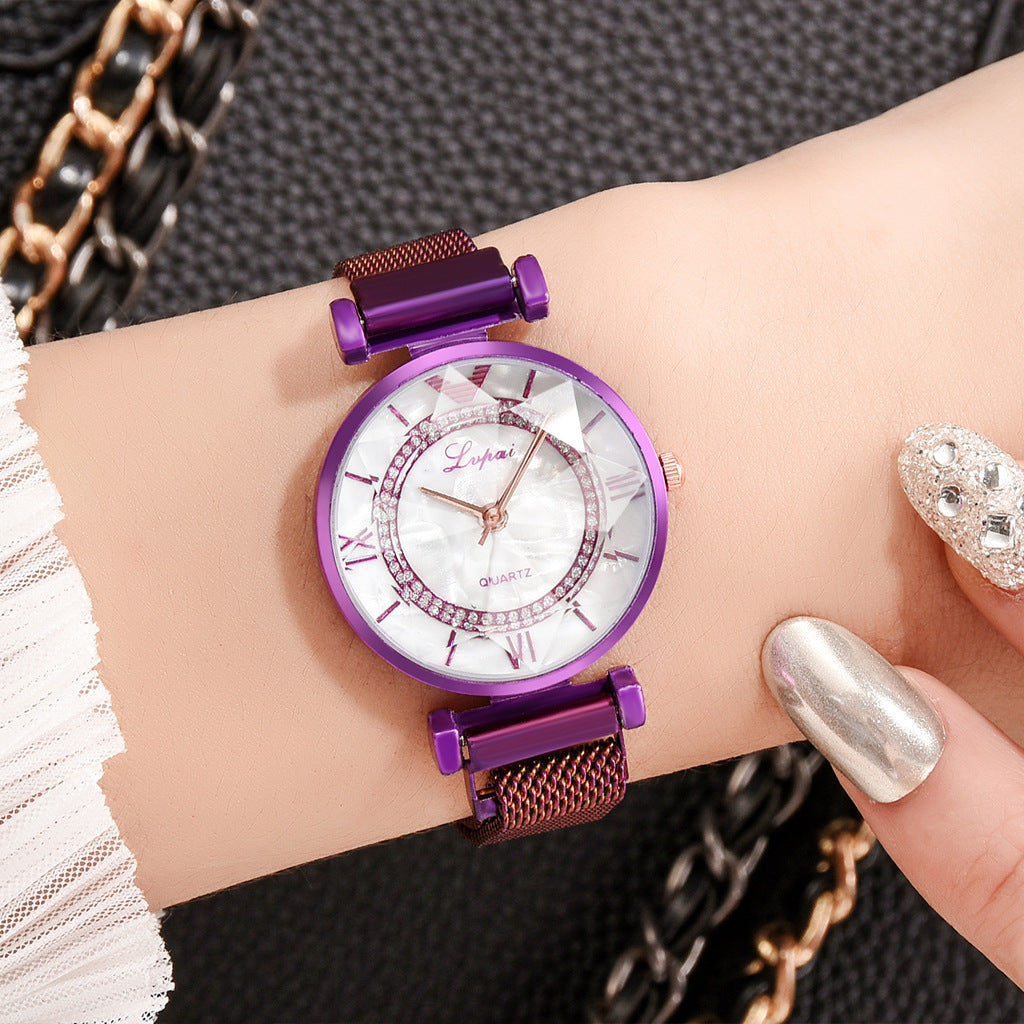 Elegant Diamond Jewelry Watch with Magnetic Buckle - Perfect for Women's Fashion Accessories & Special Occasions