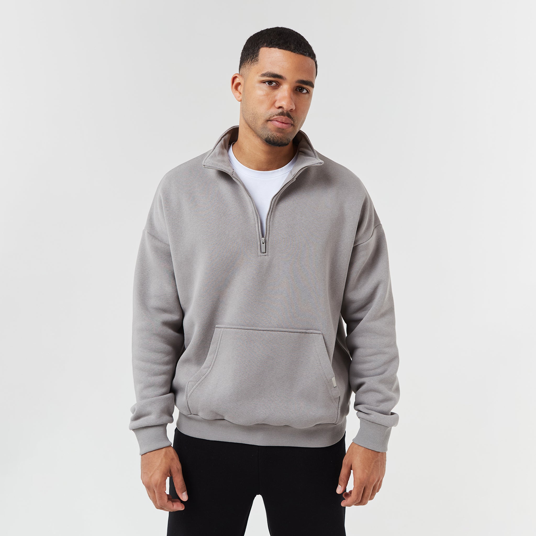 Relaxed Fit 1/4 Zip Fleece Pullover for Men & Women | Dark Stone | Cozy Winter Wear for Outdoor Activities & Casual Loungewear