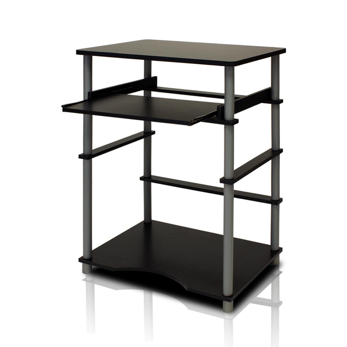 Furinno Compact Laptop Desk for Home Office, Black/Grey - Ideal for Small Spaces & Remote Work