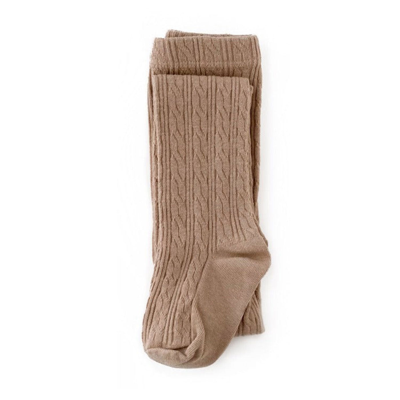 Cozy Cable Knit Tights in Oat - Women's Winter Warm Leggings for Casual Wear & Layering Outfits