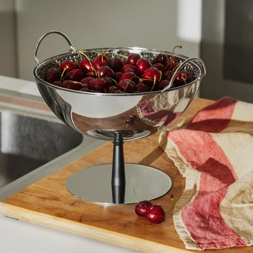 Alessi AC04 Stainless Steel Fruit Bowl and Colander - Modern Kitchen Decor for Serving, Washing, and Storing Fruits - Perfect for Dining, Entertaining, and Gift Giving