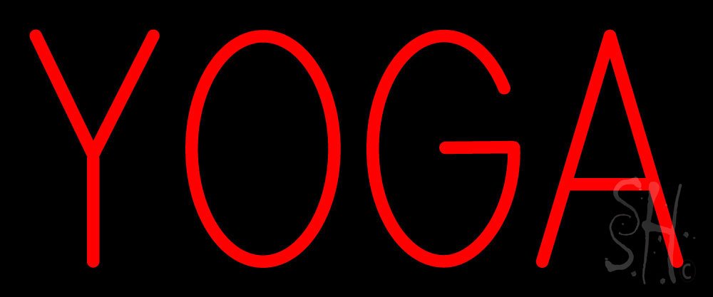 Red Yoga LED Neon Sign 6x15 Inches - Premium Indoor Neon Light with Dimmer, Black Square Acrylic Backing - Perfect for Spa Decor, Yoga Studio Lighting, Boutique Storefront & Home Meditation Space