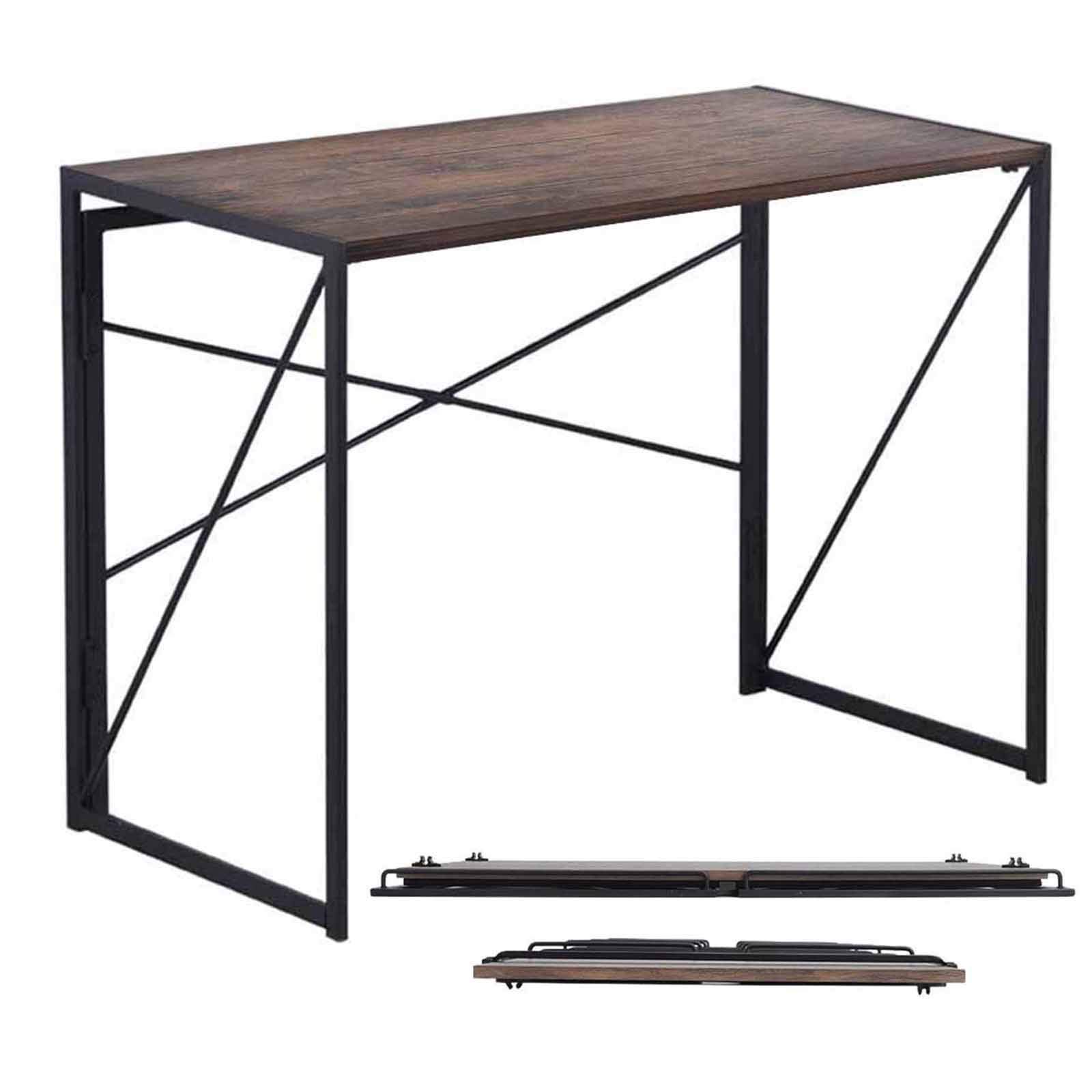 39 Inch Folding Computer Desk - Modern Simple Writing Desk for Home Office, Gaming & Study | Space Saving, No Assembly Required | Perfect for Small Bedrooms & Apartments