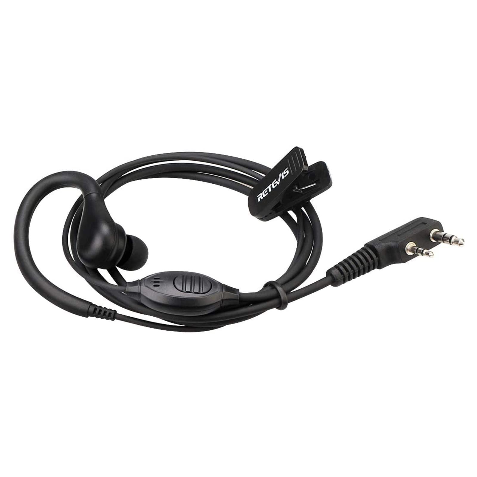 Retevis RT22 Walkie Talkie Earpiece with Mic - 2 Pin Compatible with RT22/RT68/RT21/H-777/RT27/RT85/NR10 & BAOFENG UV-5R/Kenwood/SAMCOM/Arcshell Two Way Radios (6 Pack) - Ideal for Security, Construction, and Outdoor Adventures