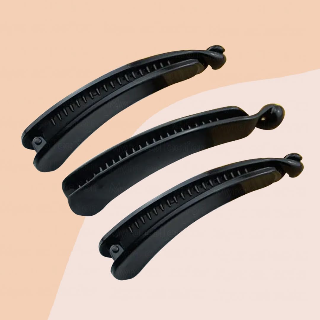 Myra Collection 3-Piece Plastic Hair Claw Set - Fashionable Hair Clips for Women & Girls - Perfect for School, Work, and Everyday Styling