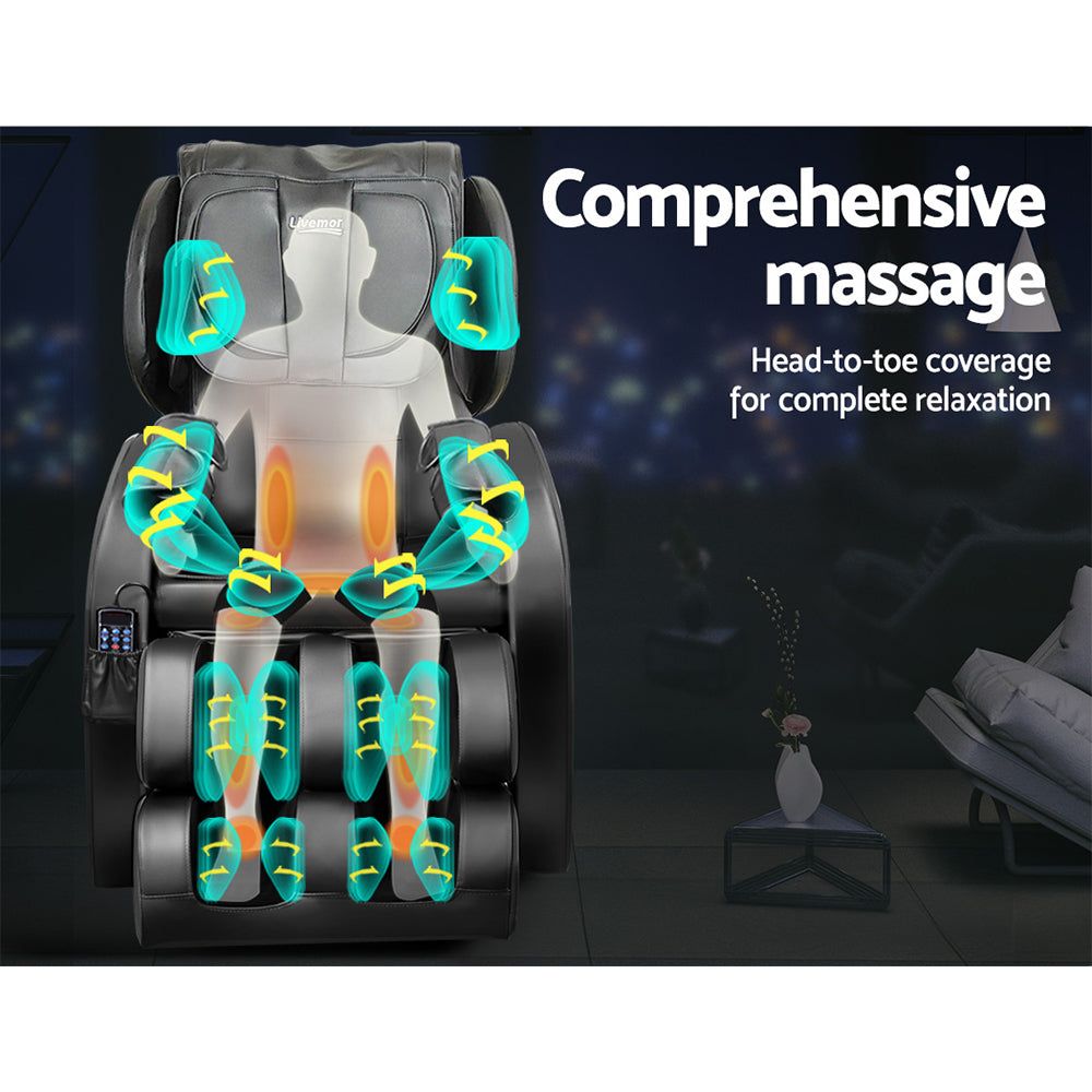 Livemor Electric Massage Chair with 22 Nodes - Full Body Recliner with Heat Therapy & Zero Gravity - Perfect for Home Office Relaxation & Pain Relief