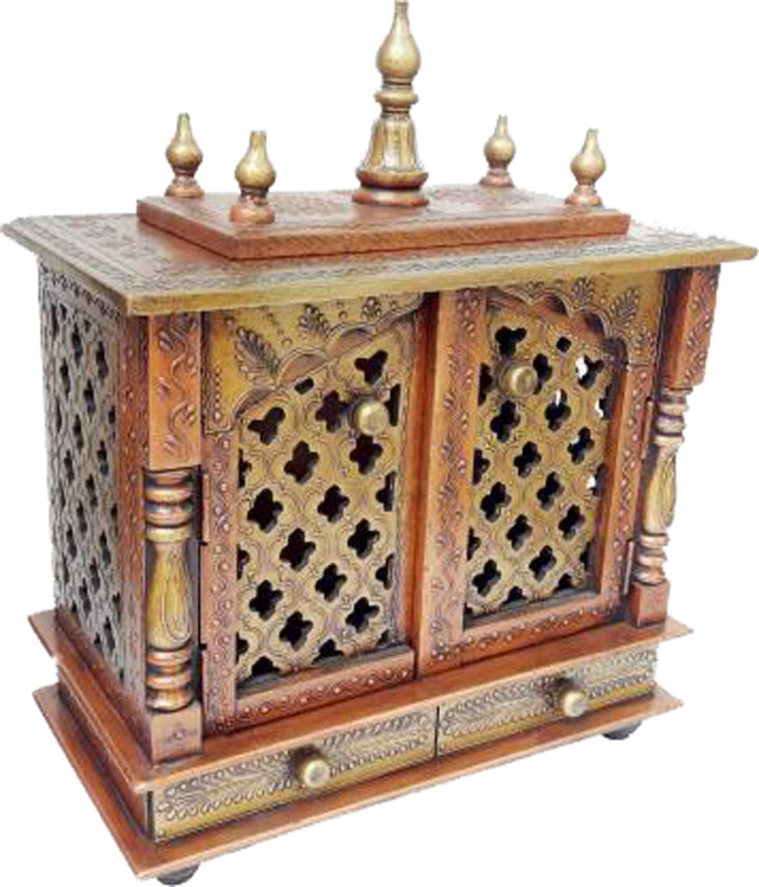Handcrafted Wooden Puja Mandir for Home & Office - Traditional Hindu Temple for Daily Worship, Navratri & Diwali Decor - Perfect Spiritual Gift for Festive Seasons