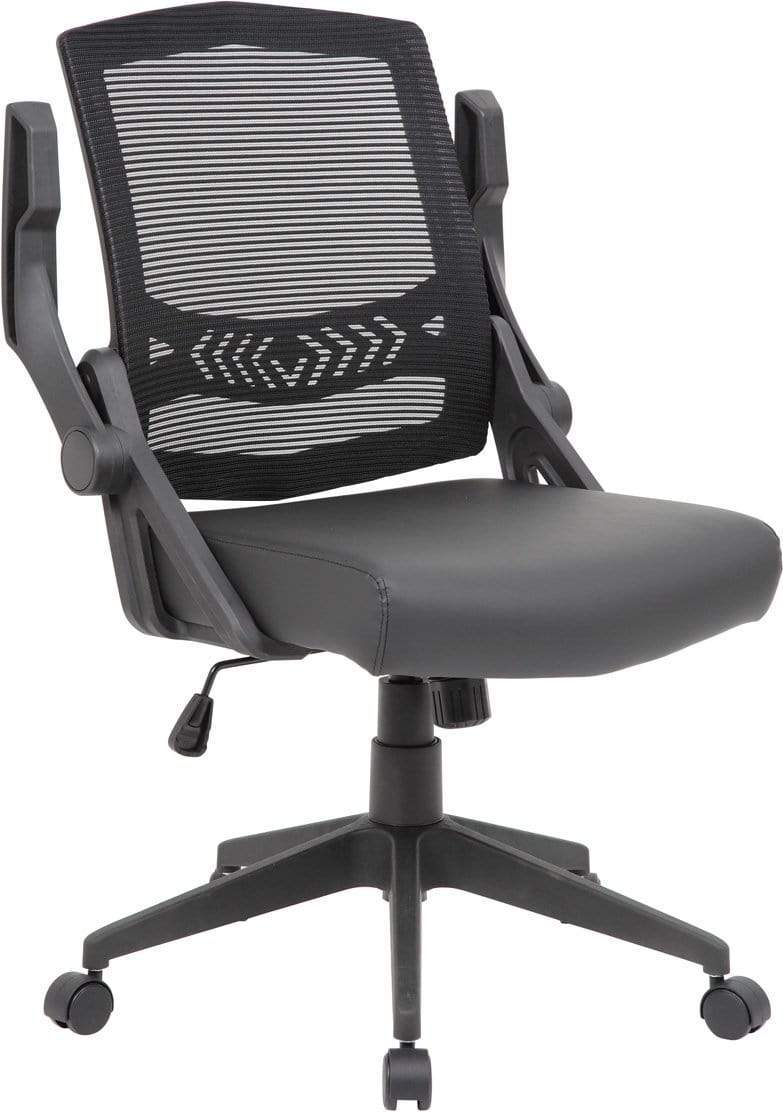 Ergonomic Boss Mesh Flip Arm Task Chair [B6223 BK] - Adjustable Office Chair for Home & Workspace Comfort