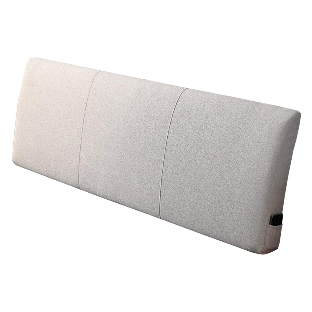 Solid Color Detachable Headboard Pillow - Soft Cotton Linen Lumbar Support Cushion for Bed, Reading & Back Pain Relief | Bedroom Decor, Waist Protection & Comfortable Reading Pillow