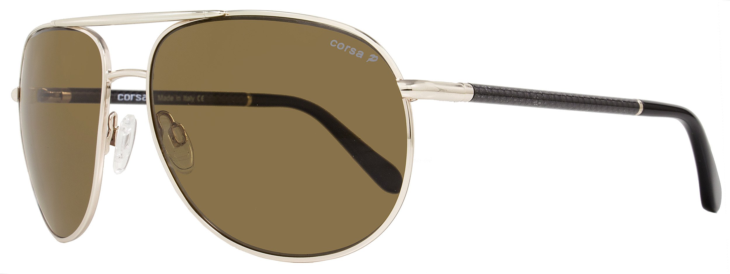Corsa Aviator Sunglasses Marko C01 Light Gold/Carbon Fiber Polarized UV Protection - Stylish Men's & Women's Shades for Driving, Beach & Outdoor Activities
