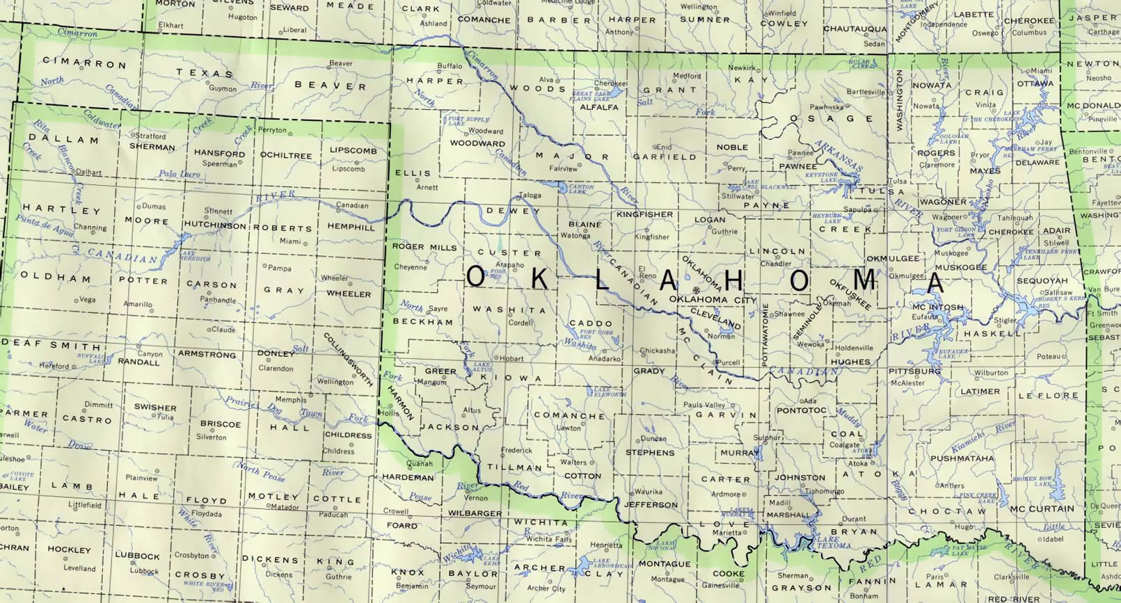 20x30 Inch Laminated Oklahoma State Map Poster - Vibrant Colors & Detailed Imagery - Perfect for Home, Office, or Classroom Decor - Fits Standard Frames - Great Educational Gift for Students & Teachers