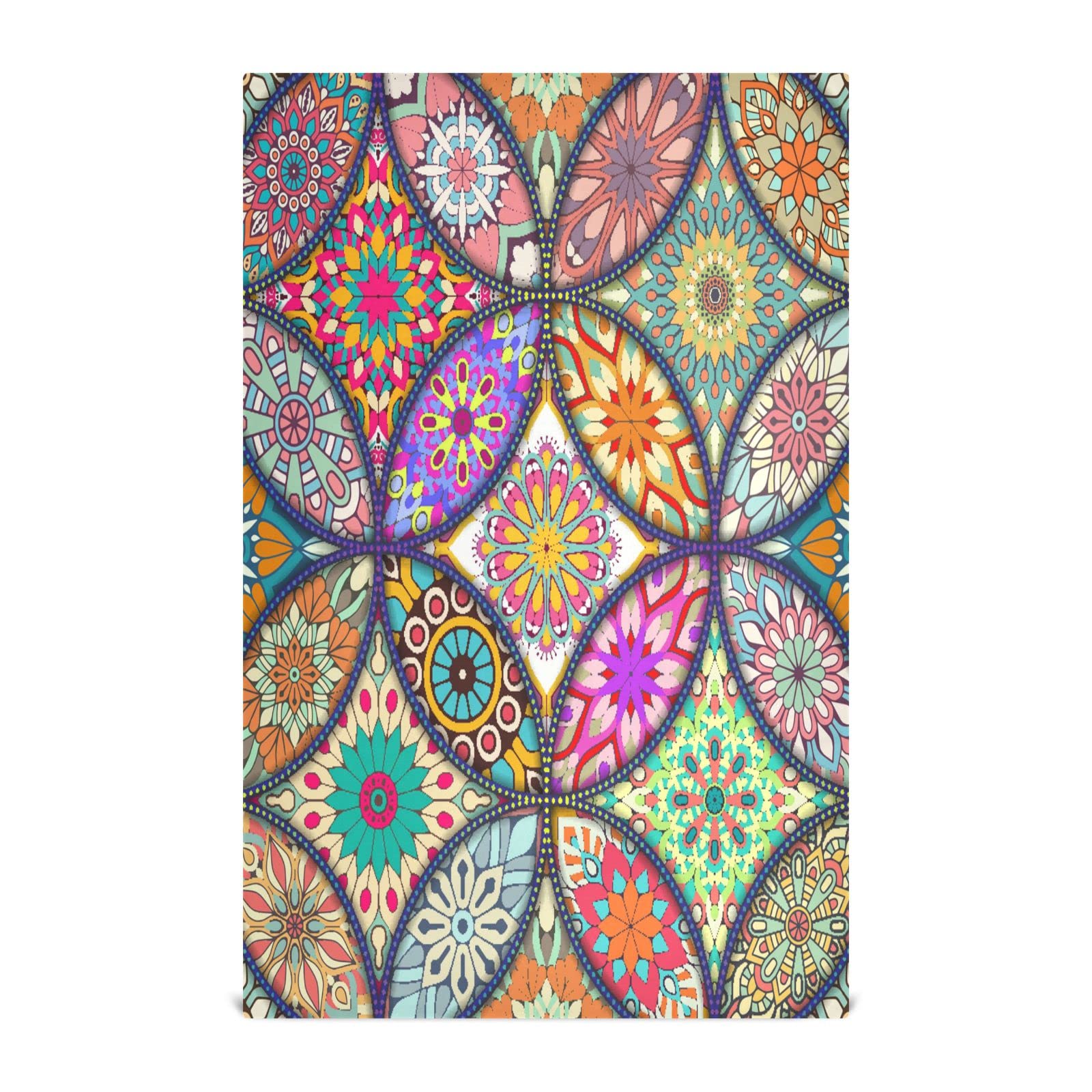4Pcs Boho Mandala Printed Kitchen Dish Towels Set - Fast Absorbing & Quick Drying Cotton Dishcloths for Cooking, Baking, Cleaning & Drying Dishes - Perfect Housewarming Gift for Kitchen, Dining & Tea Time