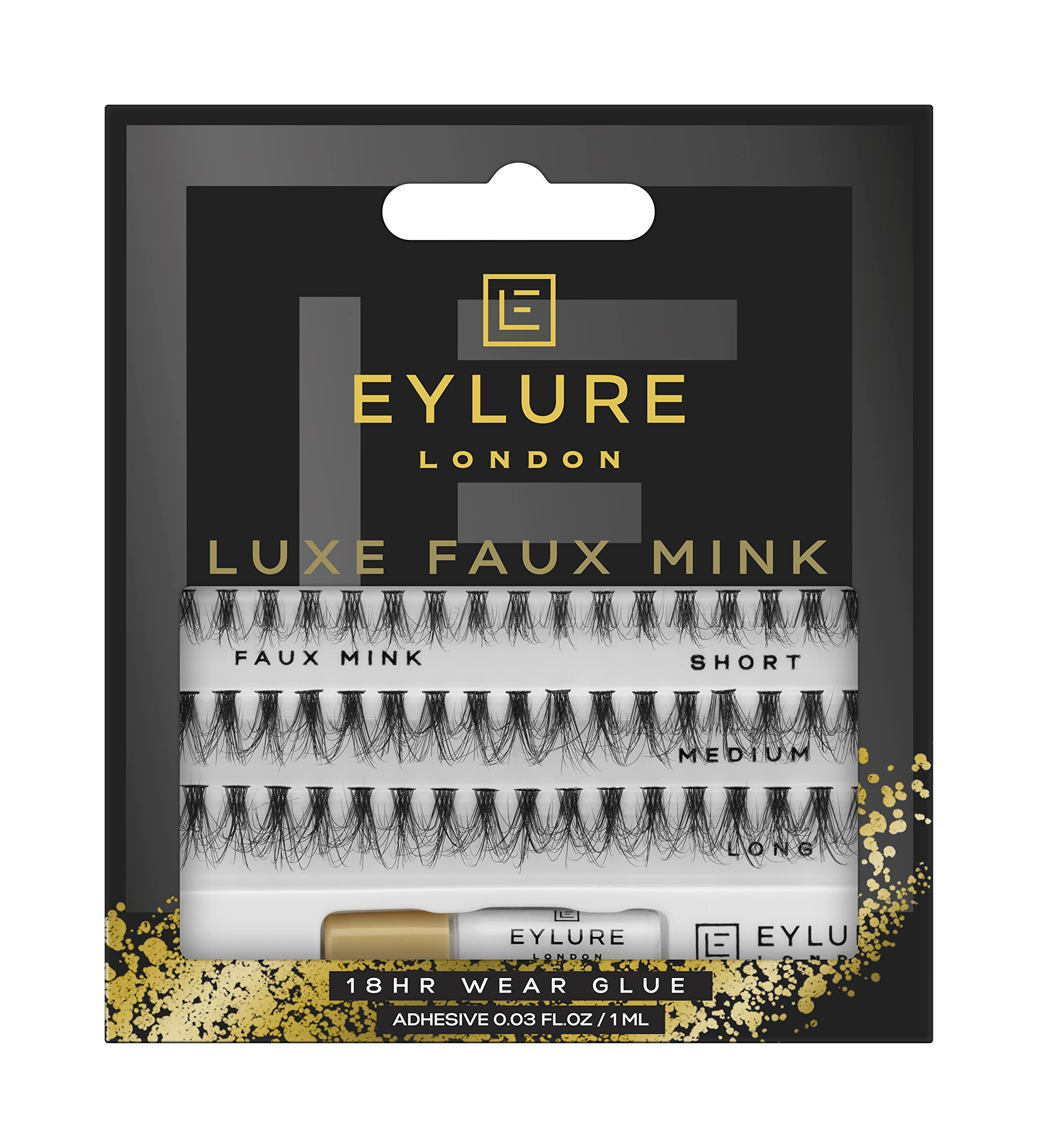 Eylure Luxe Faux Mink Individual False Eyelash Clusters - 1 Pair (Pack of 1) | Natural Looking Lashes for Everyday Wear & Special Occasions