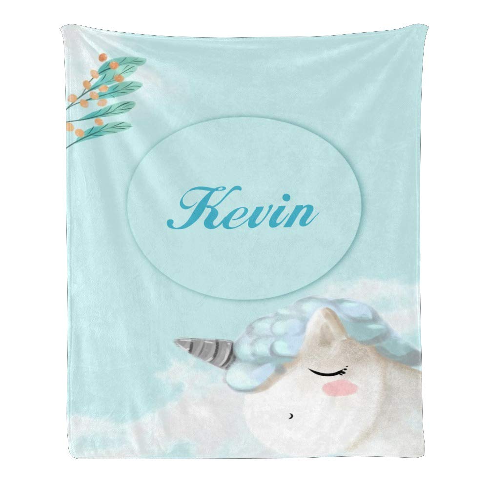 Personalized Unicorn Fleece Throw Blanket - Custom Name Text, Super Soft 50x60 Inch Blanket for Couch, Sofa & Bed - Perfect Gift for Kids, Teens & Home Decor