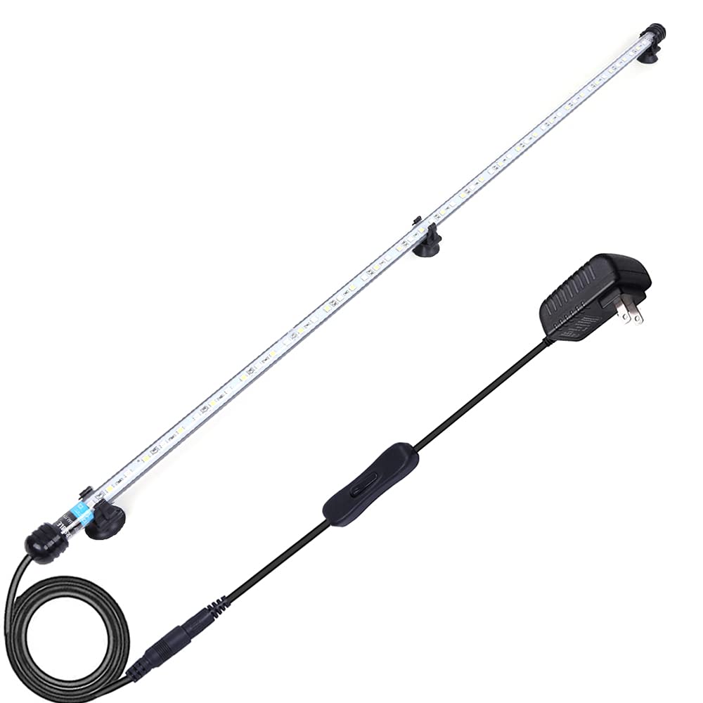 MLJ LED Aquarium Light - 7-44 Inch Waterproof Fish Tank Light with White & Blue RGB Colors | Submersible Underwater Lighting for Freshwater & Saltwater Tanks | Perfect for Coral Growth, Planted Aquariums & Home Decor