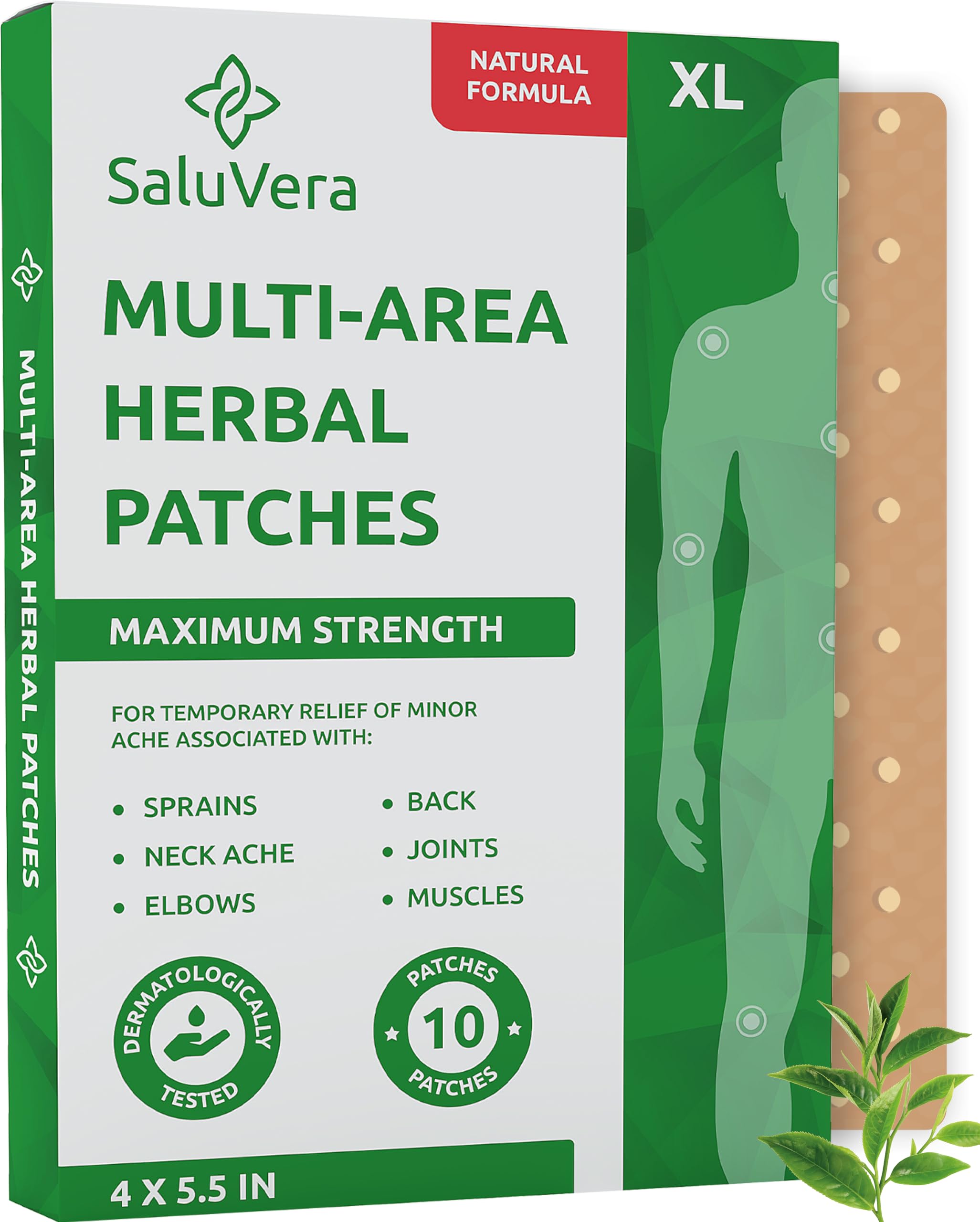 Extra Large Maximum Strength Pain Relief Patches - 10 Hot Muscle & Joint Heat Therapy Patches for Back Pain Relief | Ideal for Athletes, Office Workers & Seniors