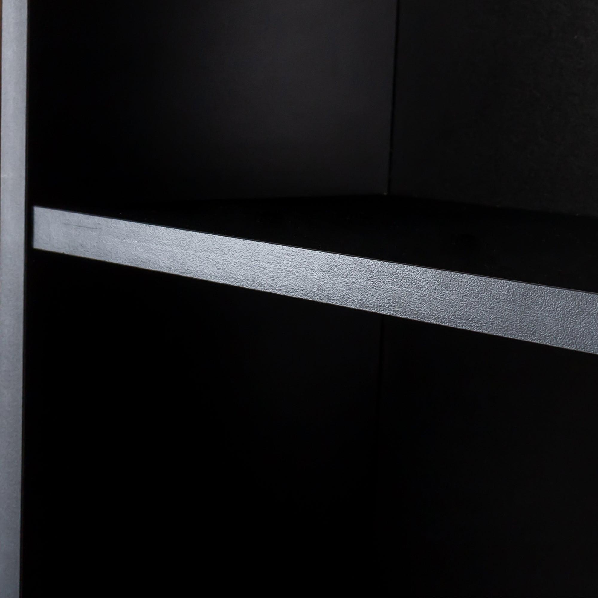 Modern Black Simple Hair Desk with Multi-Layer Storage - Large Capacity Vanity Organizer for Makeup, Jewelry & Hair Accessories | Perfect for Bedroom, Bathroom & Dressing Room