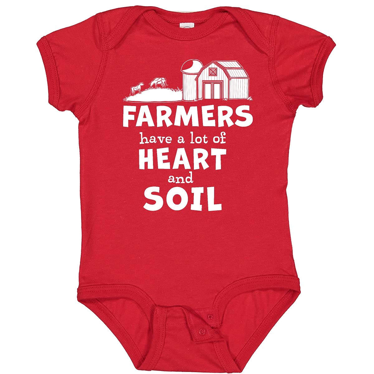 Inktastic Farmers Have a Lot of Heart and Soil Baby Bodysuit - Cute Farm-Themed Organic Cotton Onesie for Infants & Toddlers - Perfect for Farm Visits, Family Photos & Everyday Play
