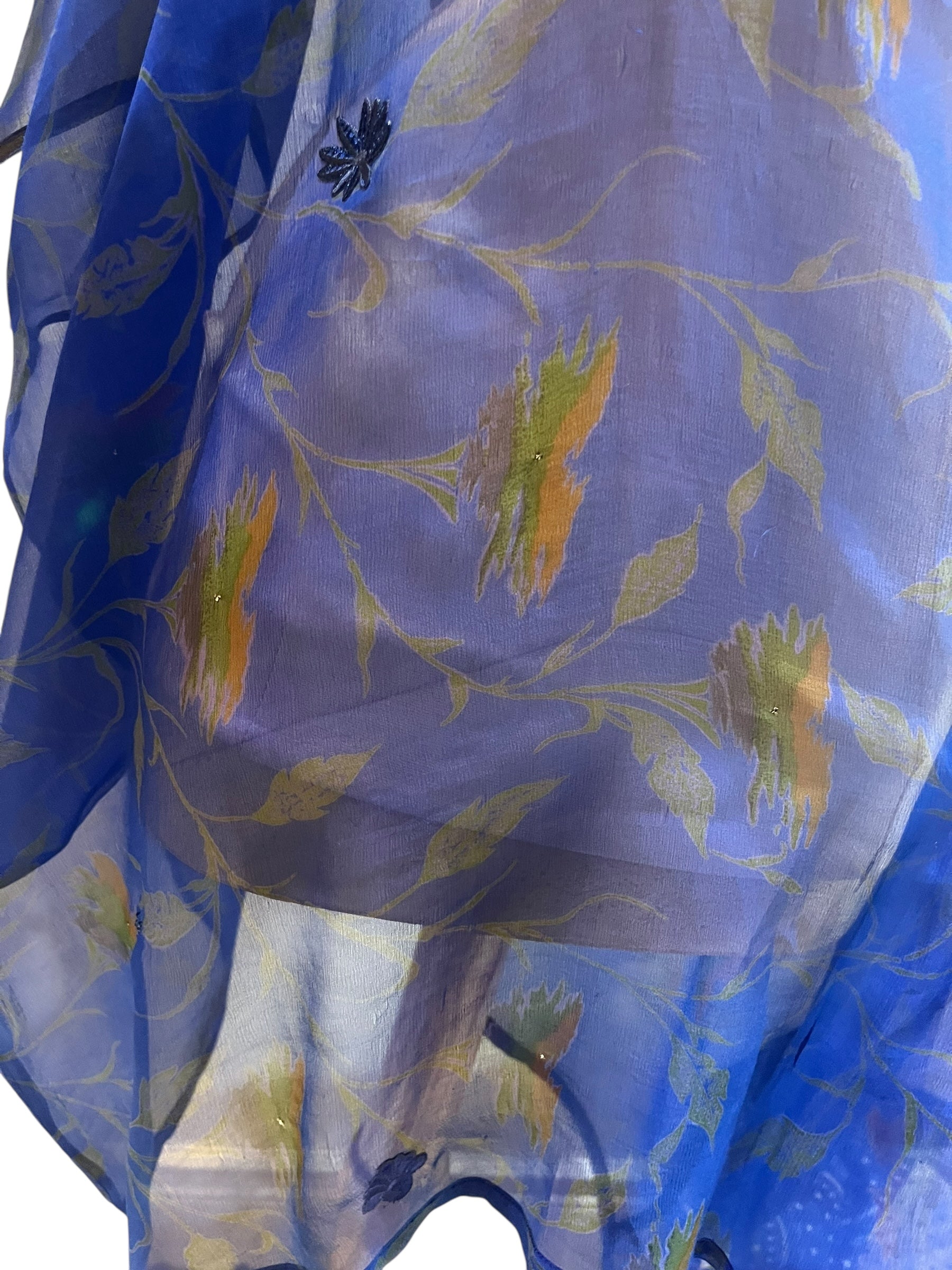Pure Silk Sheer Kaftan Tunic - Lightweight Short Sleeve Cover Up for Women - Perfect for Beach, Poolside, and Summer Vacation Wear
