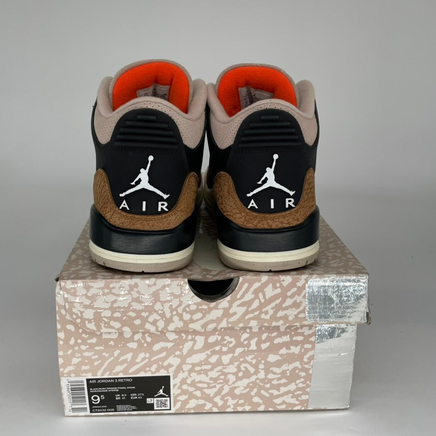 AIR JORDAN 3 Desert Elephant Men's Basketball Shoes Size 9.5 - Retro Style Sneakers for Casual Wear & Street Fashion (CT8532-008)