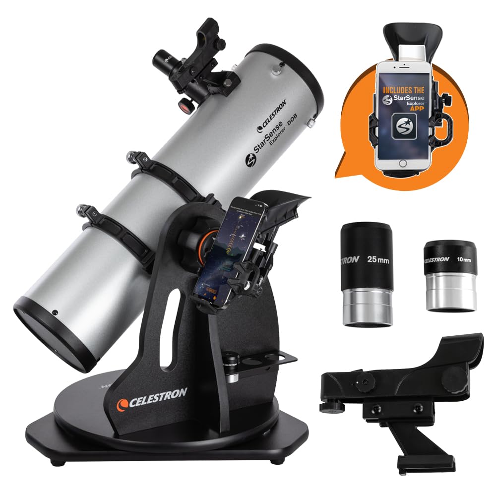 Celestron StarSense Explorer 130mm Tabletop Dobsonian Telescope with Smartphone App - Find Planets, Nebulae & Galaxies Easily - Compatible with iPhone & Android - Perfect for Backyard Stargazing & Astronomy Beginners