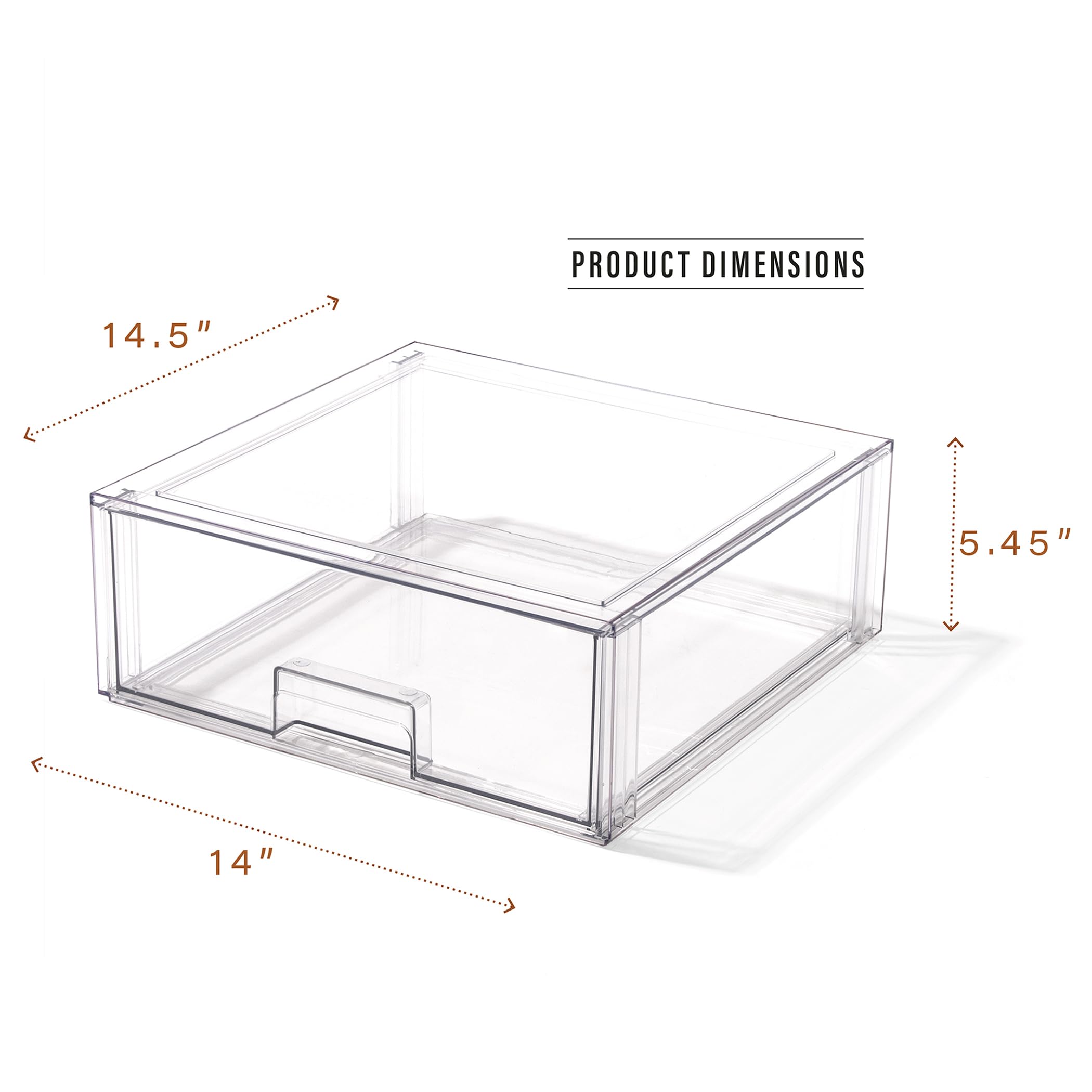 BINO Stackable Clear Storage Drawers - X-Large Organizer Bins for Bathroom, Vanity & Under Sink | The Crate Collection | Perfect for Home Organization & Closet Storage Solutions