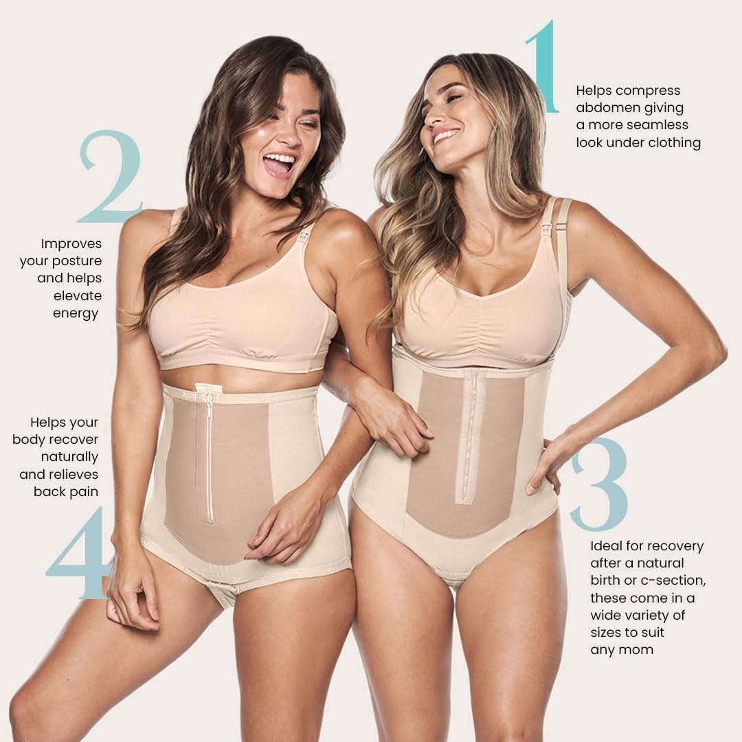 Bellefit Postpartum Girdle with Side Zipper - Post Pregnancy Belly Wrap for C-Section & Natural Birth Recovery, Waist Trainer & Abdominal Support Belt for New Moms - Perfect for Postpartum Healing, Daily Wear & Back Pain Relief