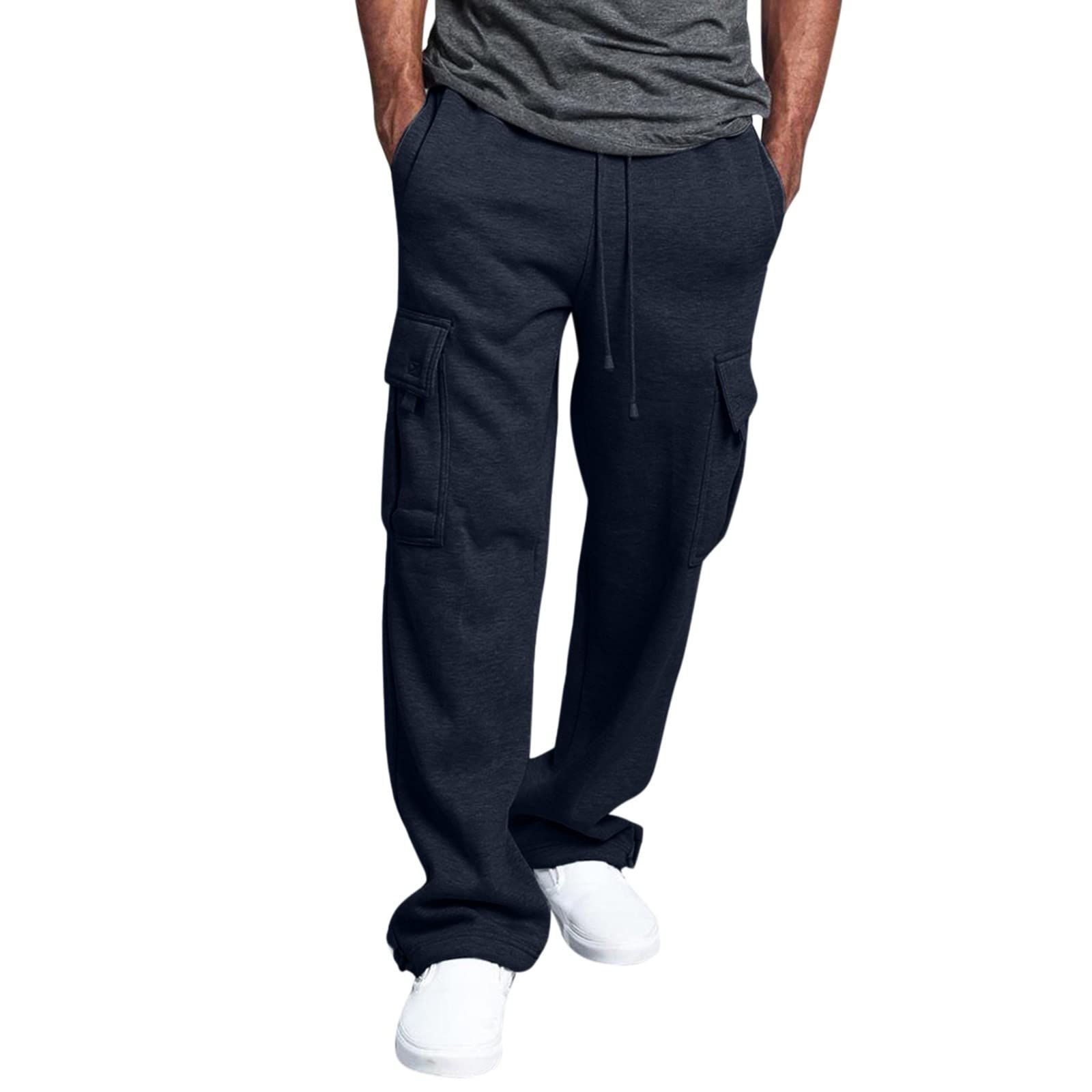 Men's Cargo Pants Winter 2022 - Plus Size Loose Fit Casual Jogger Pants with Pockets & Adjustable Waistband | Outdoor Work, Hiking & Everyday Wear