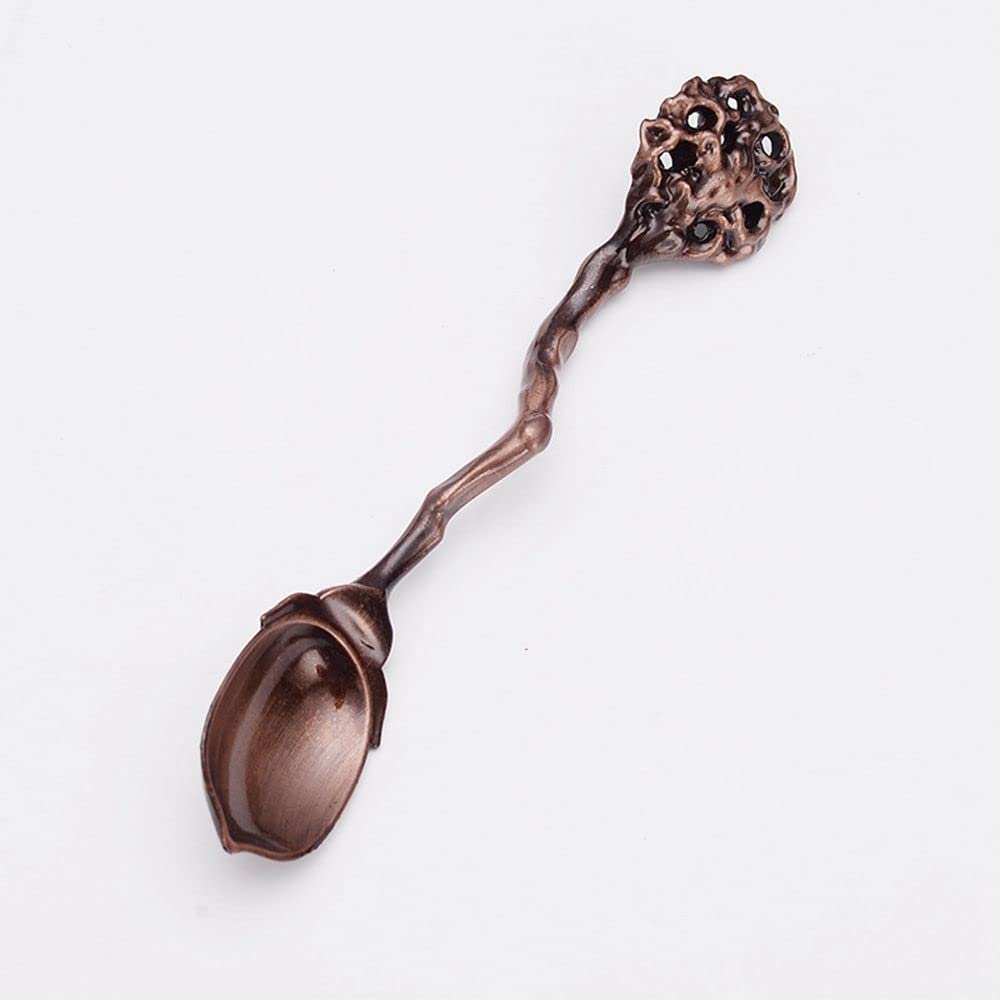 Vintage Bronze Mini Coffee Spoon - Kitchen & Bar Tool for Desserts & Ice Cream