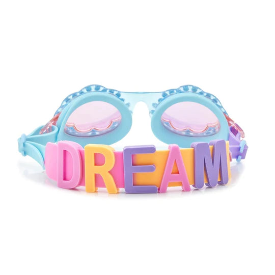 Bling20 Dream On Swim Goggles - Anti-Fog UV Protection Swimming Goggles for Adults & Kids, Comfortable Leak-Proof Design, Bedtime Blue - Perfect for Pool, Beach & Water Sports
