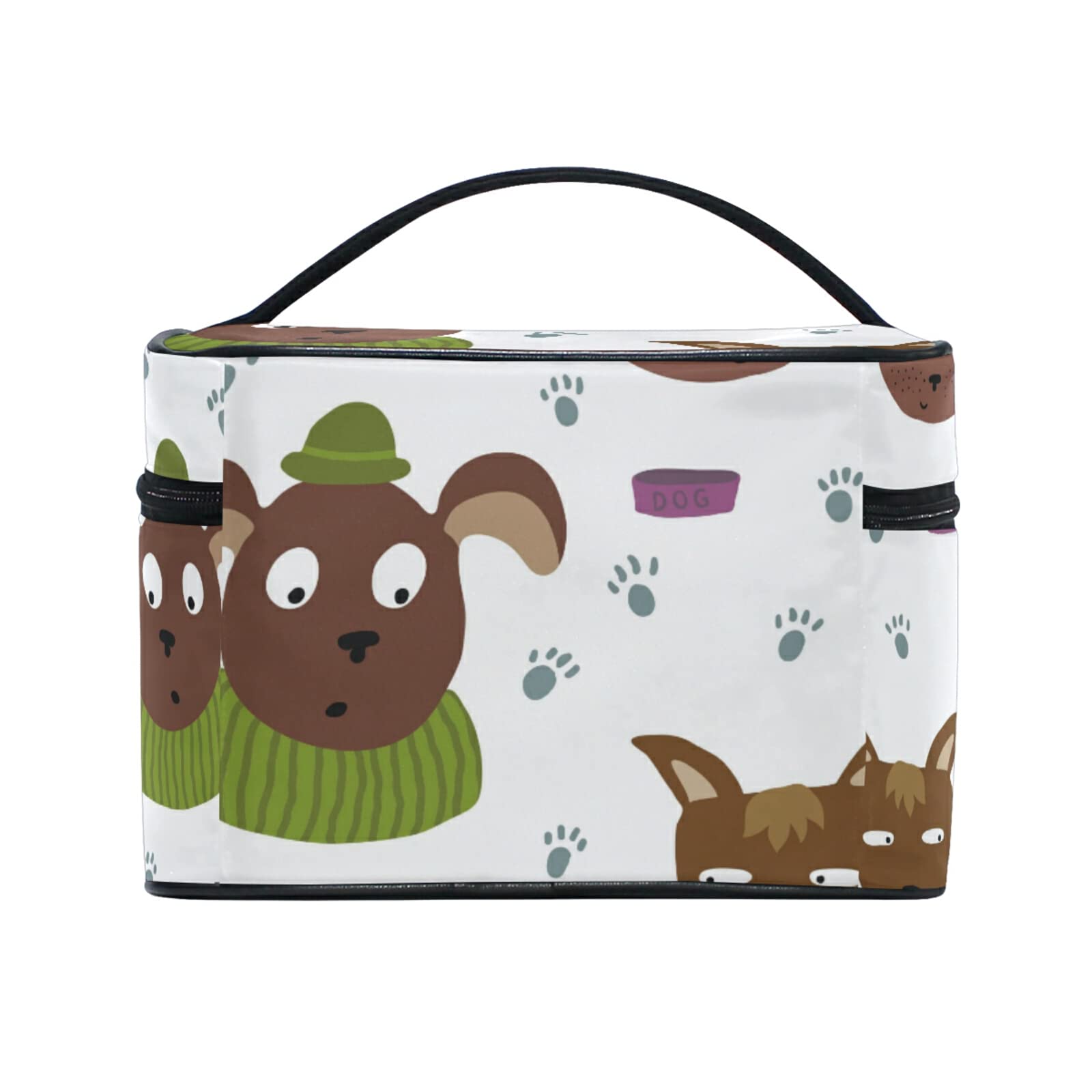 Cute Cartoon Animal Sheep Dog Makeup Bag - Waterproof Cosmetic Organizer Pouch with Zipper for Women & Girls - Perfect for Travel, Gym, and Daily Essentials Storage