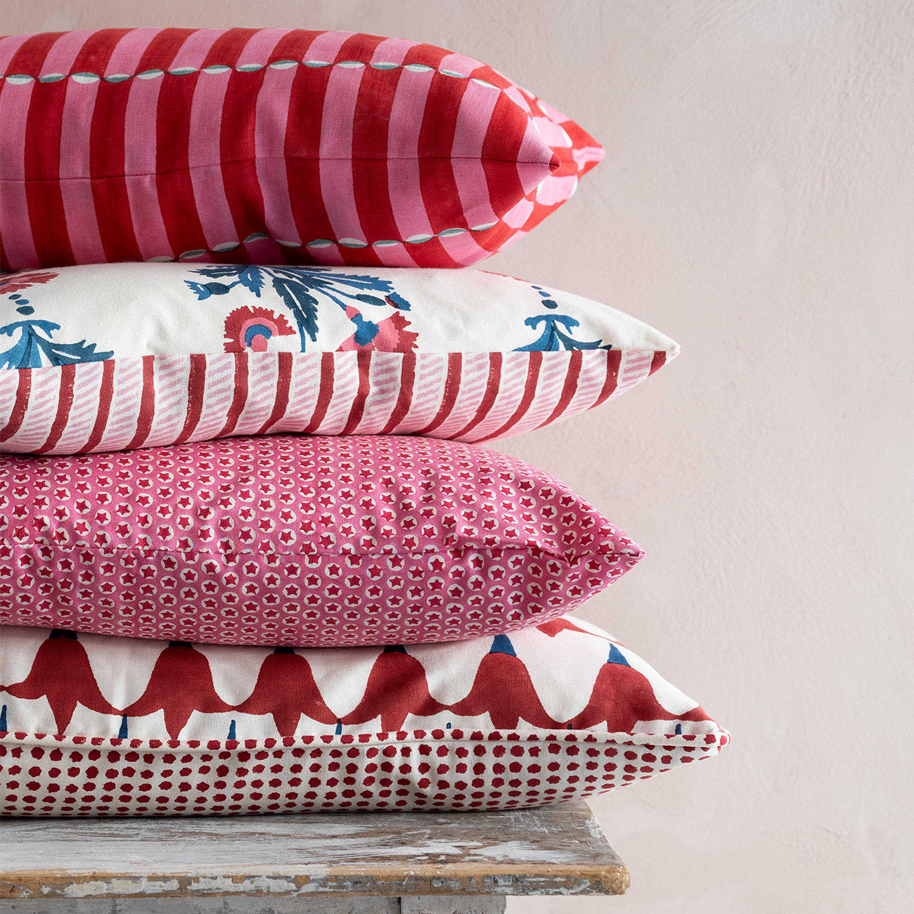Luna Pink/Red Cushion - Soft & Comfortable Seat Pillow for Sofa, Bed, Chair - Home & Office Decor Accessories