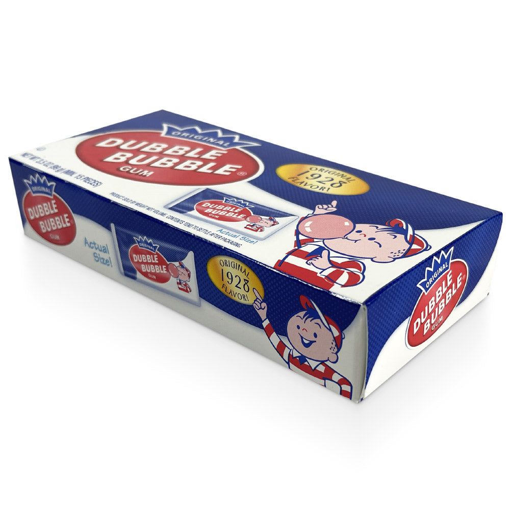 Dubble Bubble Original 1928 Flavor Bubble Gum - Nostalgic Candy Box (100 Pieces) - Perfect for Parties, Gifts, and Retro Candy Collections