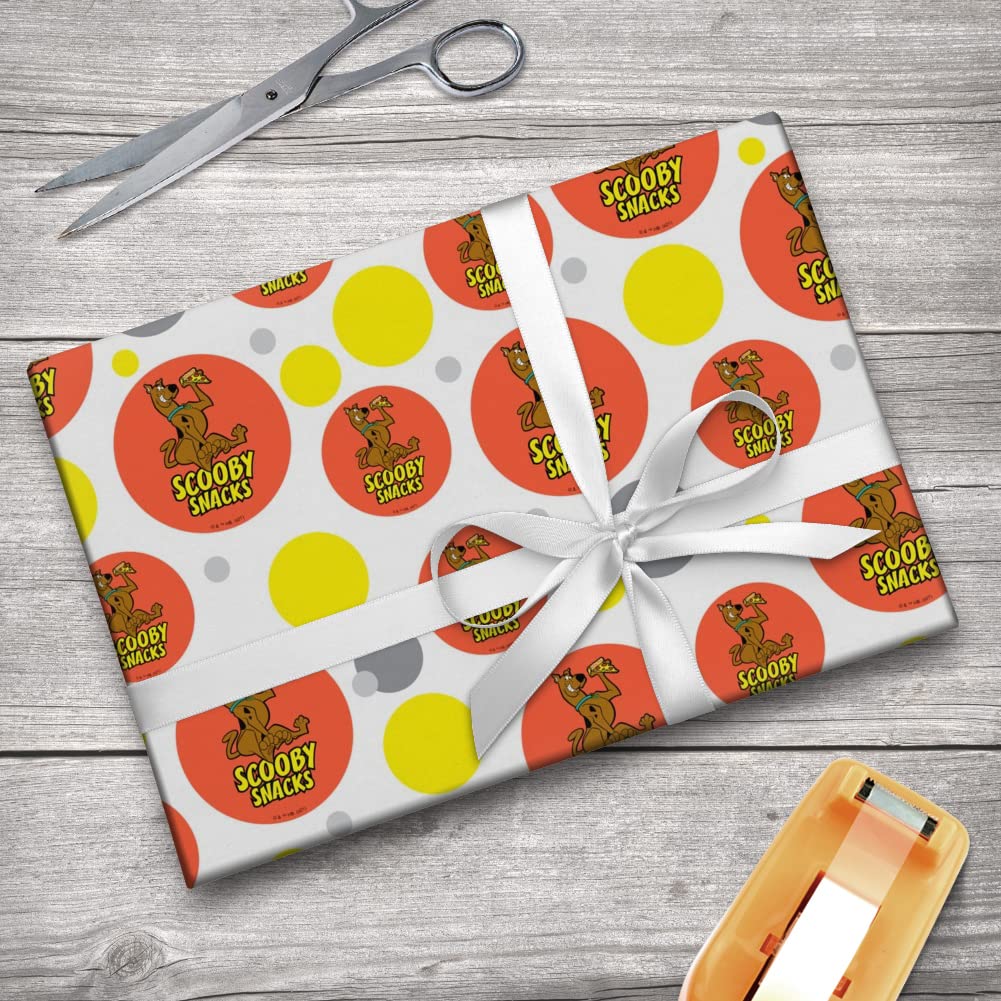 Scooby Snacks Themed Gift Wrap Paper Roll - Fun & Colorful Wrapping for Birthdays, Parties & Holidays | GRAPHICS & MORE