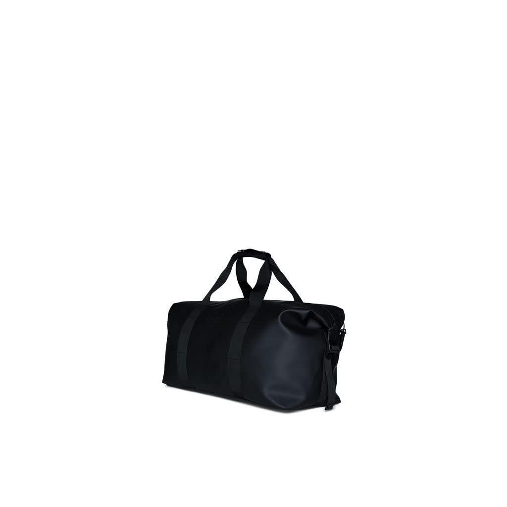RAINS Waterproof Weekend Travel Bag - Large Durable Carryall for Gym, Work & Overnight Trips - Black Water-Resistant Backpack for Men & Women