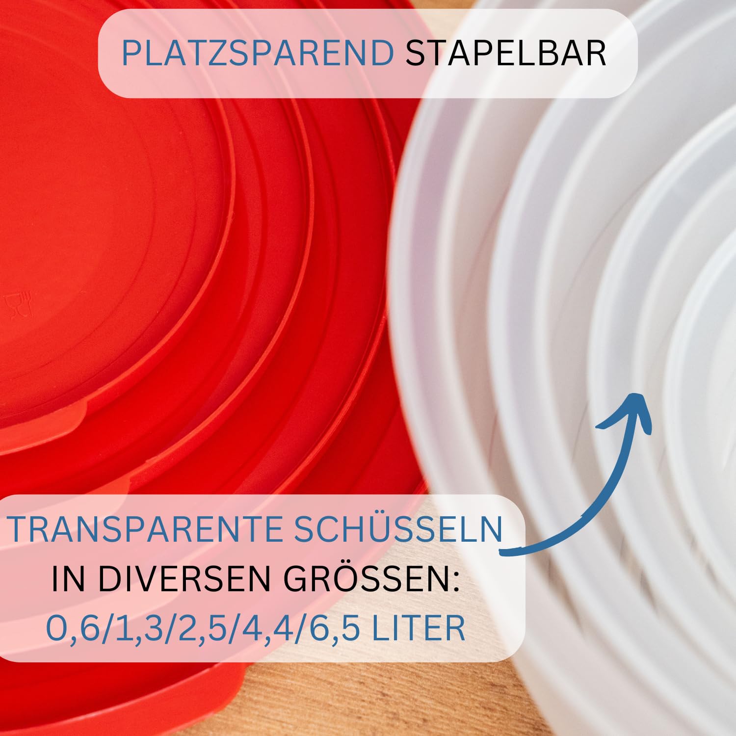 Westmark 3-Piece Food Storage Container Set - Airtight Kitchen Organizers for Dry Goods, Spices & Leftovers | BPA-Free Plastic | Olympia Series in Vibrant Red | Perfect for Pantry, Fridge & Meal Prep