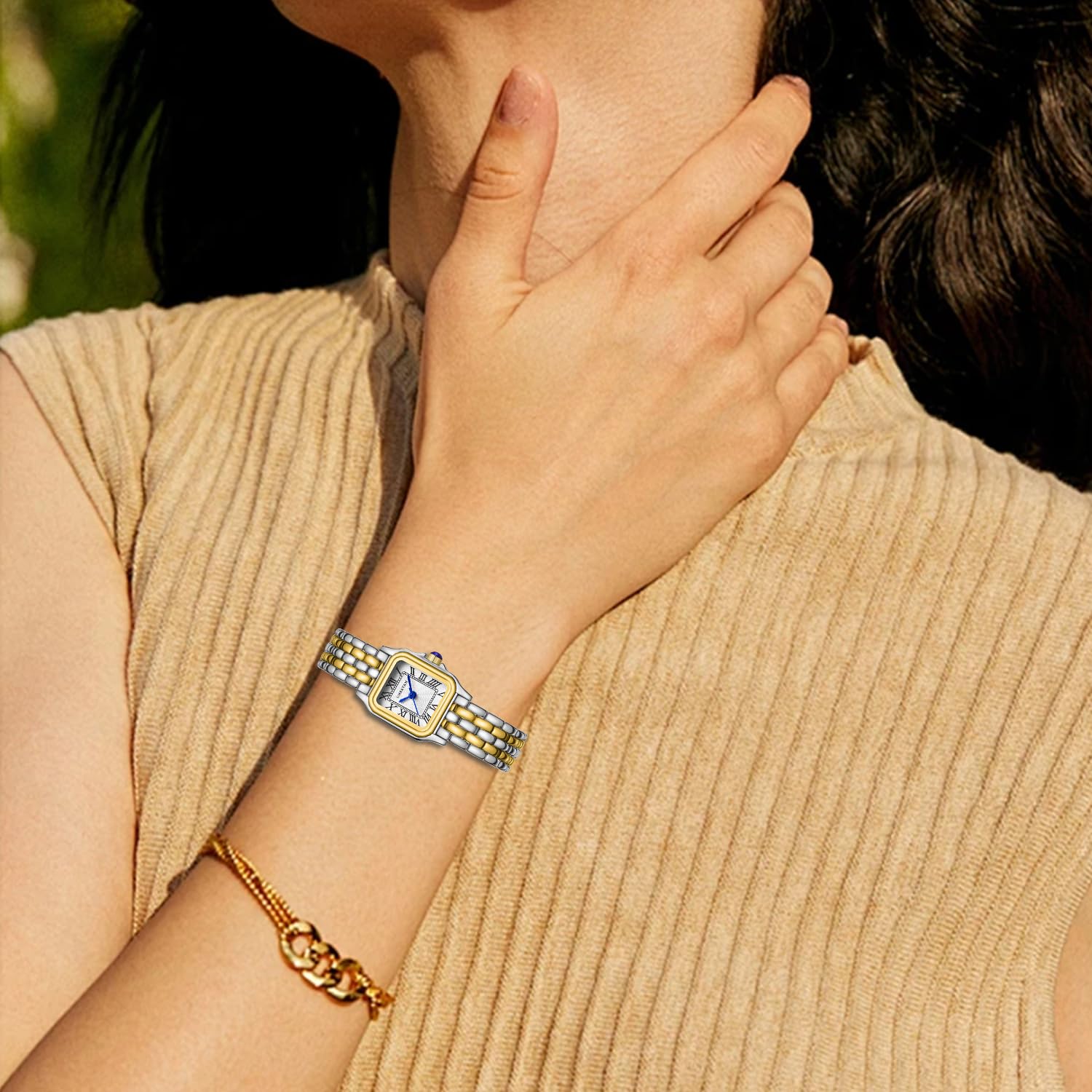 Elegant Gold Watches for Women - Vintage Small Bracelet, Rectangular Case with Roman Dial - Perfect for Office, Party & Everyday Wear