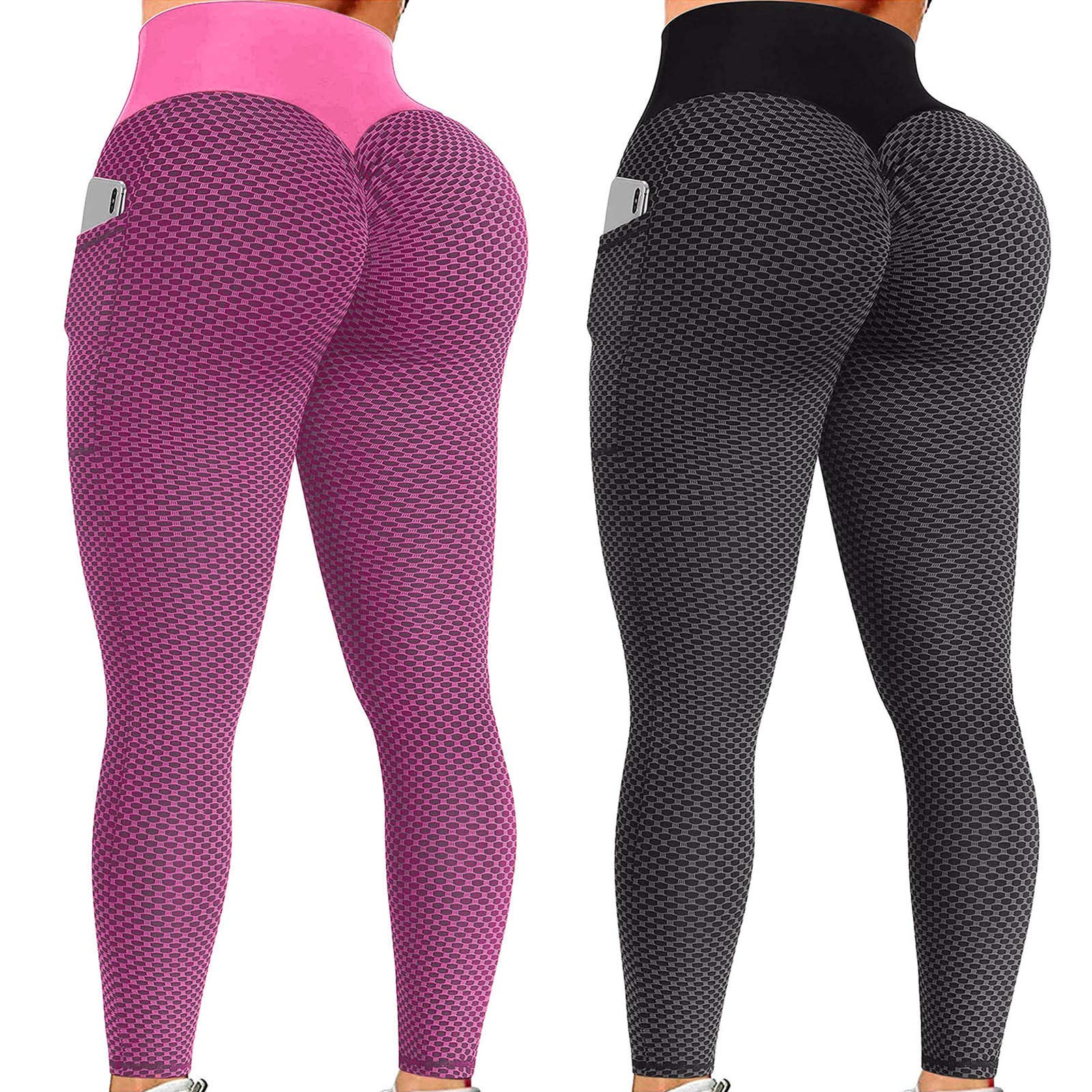 NokHom Butt Lift Leggings with Pockets - High Waisted Tummy Control Yoga Pants for Women | Booty Lifting Workout Running Leggings | Perfect for Gym, Yoga & Everyday Wear